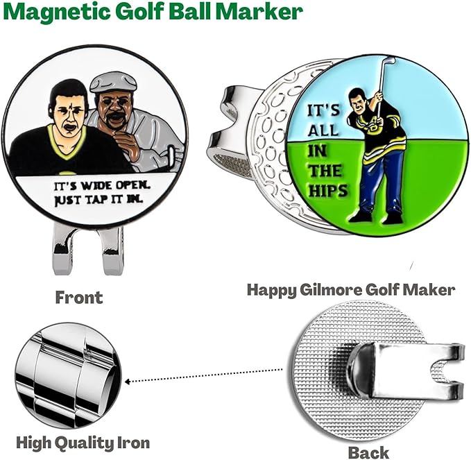 Artpreti Golf Ball Marker with a Standard Magnetic Hat Clip, Funny Golf Ball Marker Hat Clip for Men Women, Premium Golf Gifts for Men Women, Golf Accessories for Golf Lovers