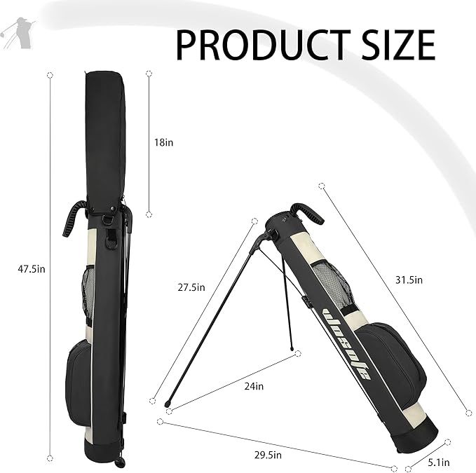 Golf Stand Bag,Lightweight Small Golf Bag,with Dual Strap Easy Carry 2 Way Dividers Multiple Pockets Golf Practice Bag