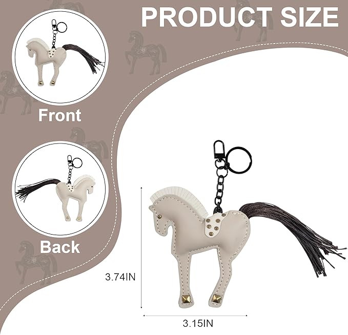 Horse Keychain, Hanging Charm Accessory for Purse, Bag and Backpacks Pony Key Chain for Women