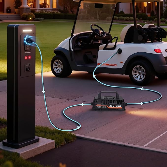 VEVOR 36V (38.4V) 105AH Lithium Golf Cart Battery, with 25A Charger, Lifepo4 Battery Kit, Built-in 200A BMS, with Bluetooth & Touch Monitor, 2C Discharge, 4000 Cycles, for Golf Carts, Trolling Motors