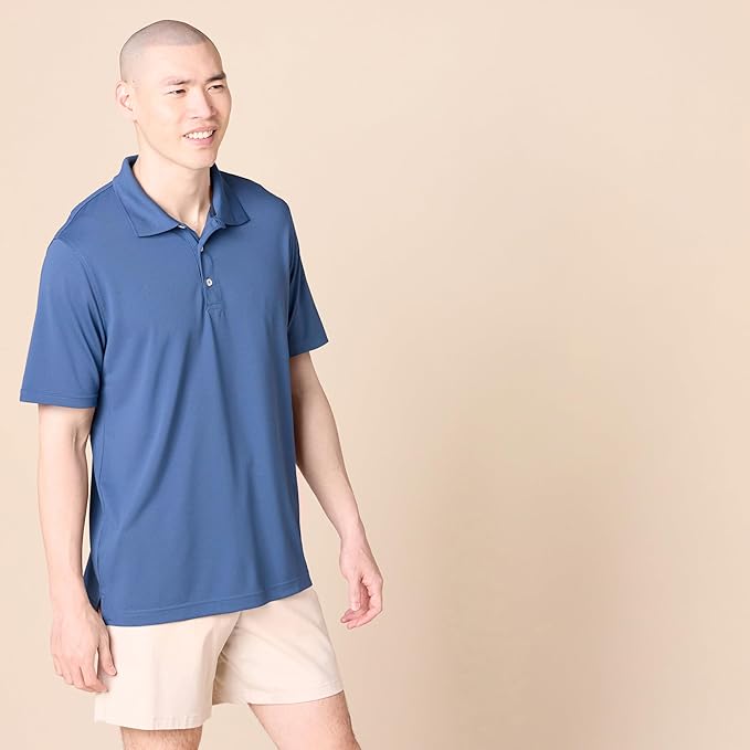 Amazon Essentials Mens Golf Polo Shirt, Moisture-Wicking Quick Dry, Short Sleeve
