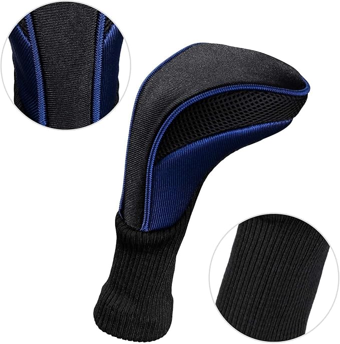 3pcs Nylon Golf Head Covers with Interchangeable Tags, Elastic Self-Fixing Closure, Durable Golf Accessories for Fairway & Driver Clubs