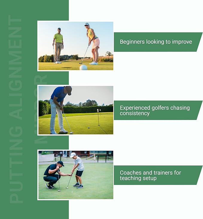 Golf Putting Mirror - Putting Mirror Training Aid - Putting Alignment Practice for Consistency & Accuracy - Alignment Training Aid for Indoor & Outdoor Practice