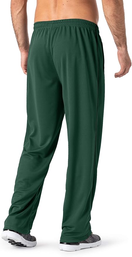 MAGNIVIT Men's Lightweight Sweatpants Loose Fit Open Bottom Mesh Athletic Pants with Zipper Pockets
