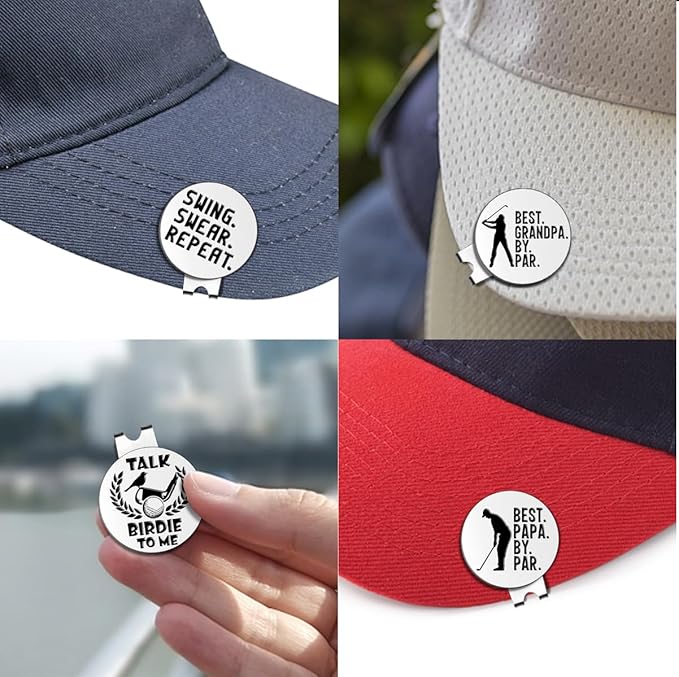 Best Dad by Par Golf Ball Markers, Men's Golf Accessories, Birthday Retirement Golf Gifts for Dad Husband Grandpa