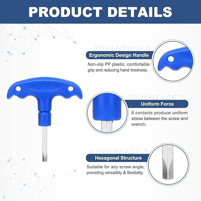 HARFINGTON Golf Spike Wrench Tool 4.3mm Golf Torque Wrench Stainless Steel Golf Head Adjustment Tool Golf Driver Torque Tool with Triangle Tip for Golf Drivers and Head Weight, Blue