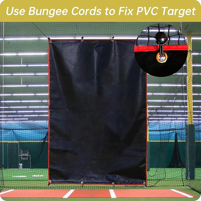 Gagalileo Batting Cage Backstop: Heavy-Duty Padding Vinyl Target with Strike Zone for Baseball & Softball Net Protector for Backyard & Training Facility