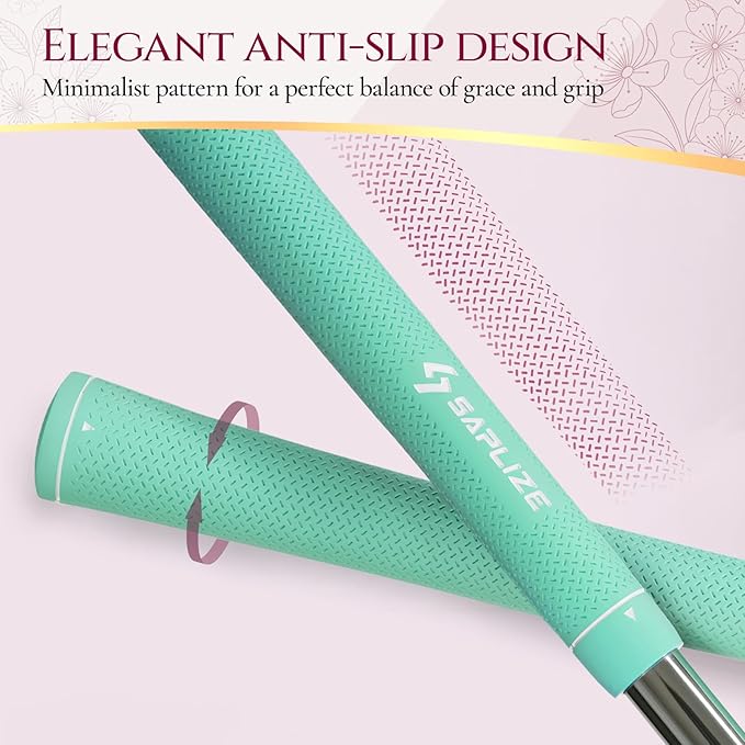 SAPLIZE Women’s Exclusive Golf Grips | Optimized Taper Design | Elegant Solid Color Series | Soft, Comfortable & Shock-Absorbing | Standard & Midsize, 13 Pack Golf Club Grip Kit for Women, Men & Juniors, CC02 Series