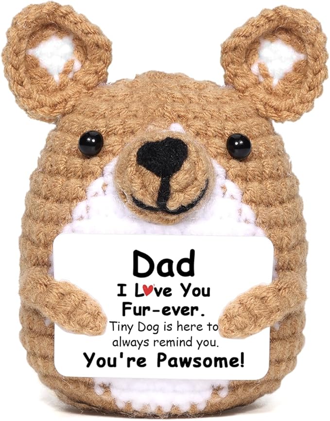 AICase Funny Dog Gifts for Dad from Daughter Son, Fathers Day Birthday I Love You Handmade Crochet Christmas Easter Cute Gag Small things Stuff Presents Dog Dad Gifts for Men Corgi Lovers Papa