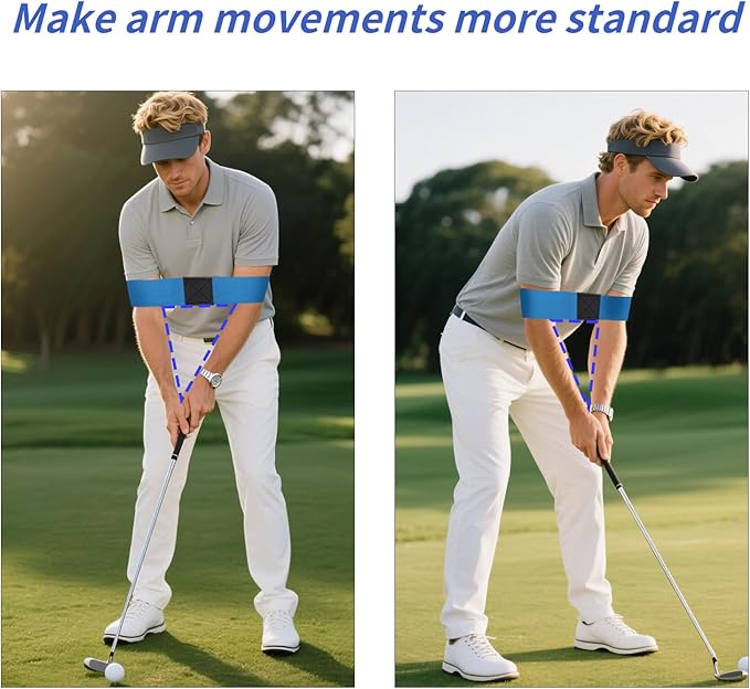 8 Pack Golf Swing Arm Bands, 4 Color Elastic Swing Correcting Trainer Bands, Golf Swing Training Aid for Golfers Beginners