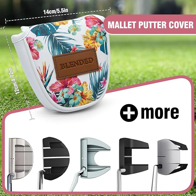 Golf Club Covers Driver Covers Fairway Wood Headcover Hybrid Cover Leather Mallet Putter Covers Blade Headcovers Golf Head Covers for Most Brand