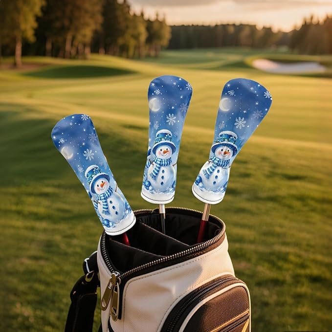 Golf Club Head Covers for Club Protective, Waterproof PU Leather Driver Fairway Wood Hybrid Head Cover