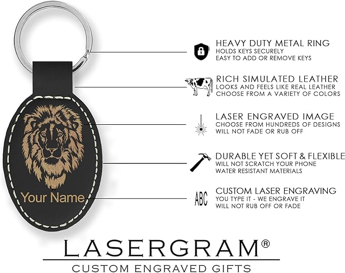 LaserGram Oval Keychain, Golfer Golfing, Personalized Engraving Included (Black with Gold)