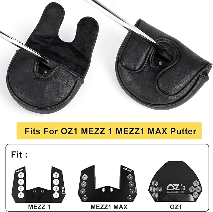 Golf Mallet Putter Cover, May The Course Be with You Magnetic Closure Premium Leather Headcovers Golf Mallet Putter Cover Fits for Golf OZ1 MEZZ 1 MEZZ1 MAX Putter