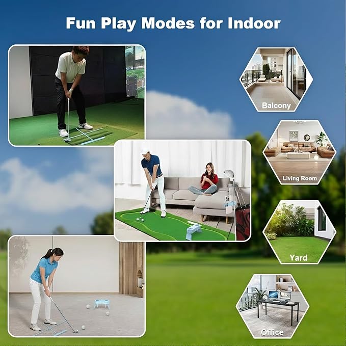 Geyo Golf Alignment Sticks for Beginners, Entry-Level Foldable Golf Training Aids for Stance Correction, Aiming, Putting, Swing Practice, Suitable for Indoor & Outdoor, Use by Men and Women