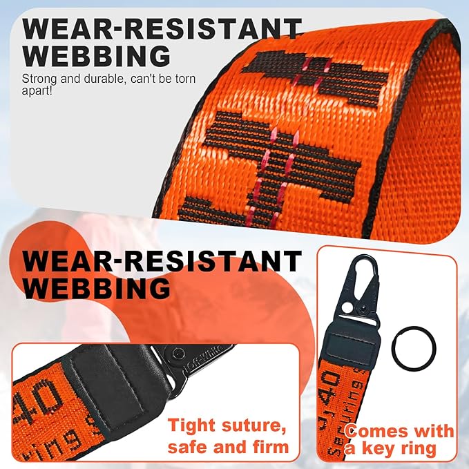 Fashionable Car keychain, Fabric Wrist Strap With Key Ring, Can Be Used To Hang Car key chain, Wallets, Jeans Decorations, Key Chain Accessories(Orange)