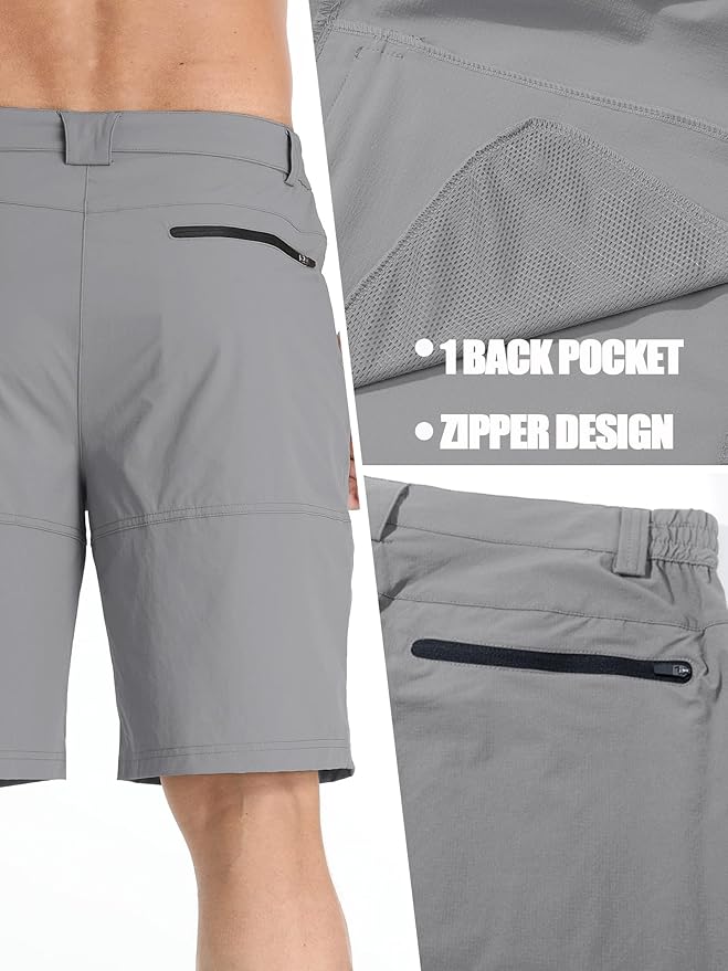 TACVASEN Men's Summer Outdoor Shorts Quick Dry Cargo Casual Work Hiking Shorts (NO Belt)