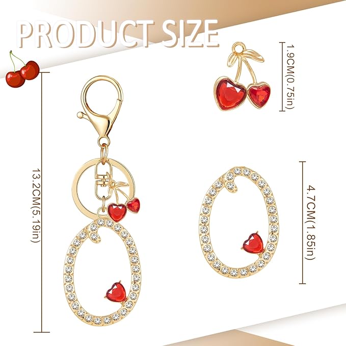 Gold Plated Alphabet Initial Letter Keyring Keychain for Women Girls Crystal Key Chains for Wallet Backpack Bag Charm