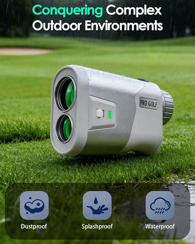 JUSTDOMI 1200 Yards Laser Range Finder Golf Magnetic, 7X Magnification Golf Rangefinder with Slope, Laser Rangefinder for Golf Hunting Archery Distance Finder Rechargeable & Flag Lock Vibration