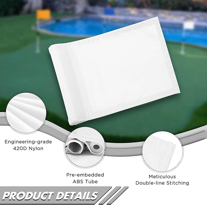 KINGTOP Solid Golf Flag All 8x6 Inch - 420D Nylon, Tube Inserted - Mini Putting Green Flags for Backyard Practice