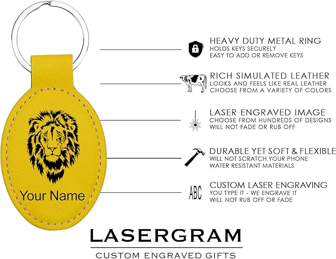 LaserGram Oval Keychain, Sunflowers, Personalized Engraving Included