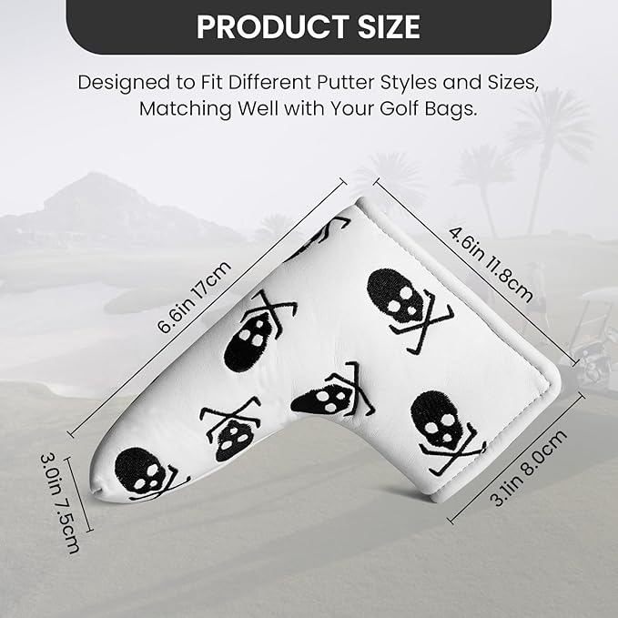 FINGER TEN Golf Blade Putter Cover Premium Synthetic Leather Stylish Design, Universal Headcover Waterproof Protection, Durable Headcovers Covers Fit Most Blade Putters for Men Women