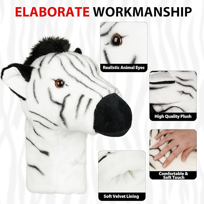 Driver Headcover, Funny Golf Club Covers Soft Plush Animal Golf Head Covers, Creative Golf Headcover Fits Standard 460cc Driver Head