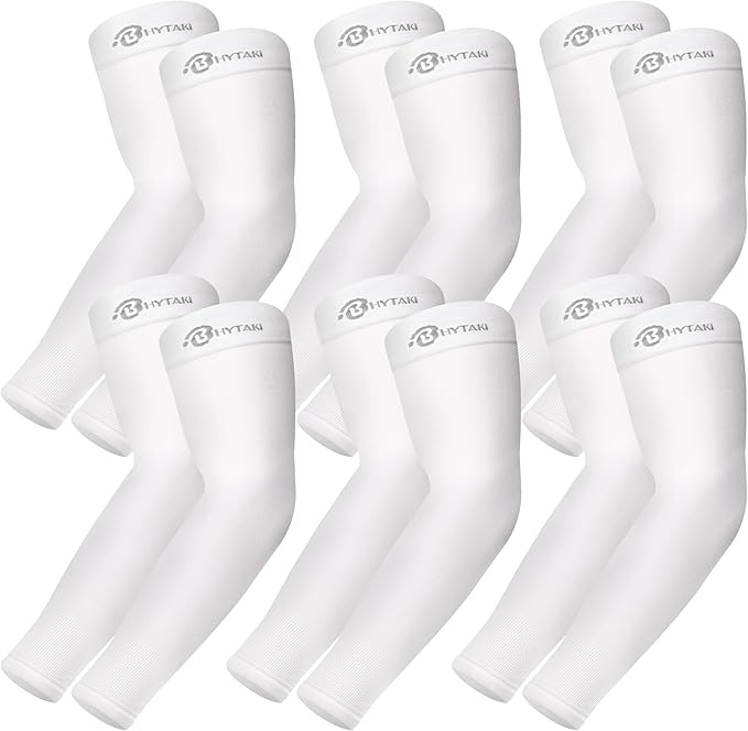 BHYTAKI UV Sun Protection Arm Sleeves, UPF 50 Sports Cooling Arm Compression Sleeves for Men Women Teenager