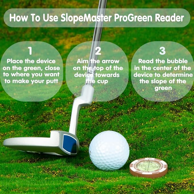 SlopeMaster ProGreen Reader - Golf Ball Marker with High Precision Green Reading Aid Golf Accessories for Men Women