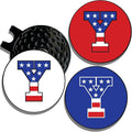 Wolf Golf Towels Golf Ball Marker Hat Clip | USA Monogram | 1 Magnetic Clip + 3 Ball Markers | Patriotic Golf Accessories for Men & Women