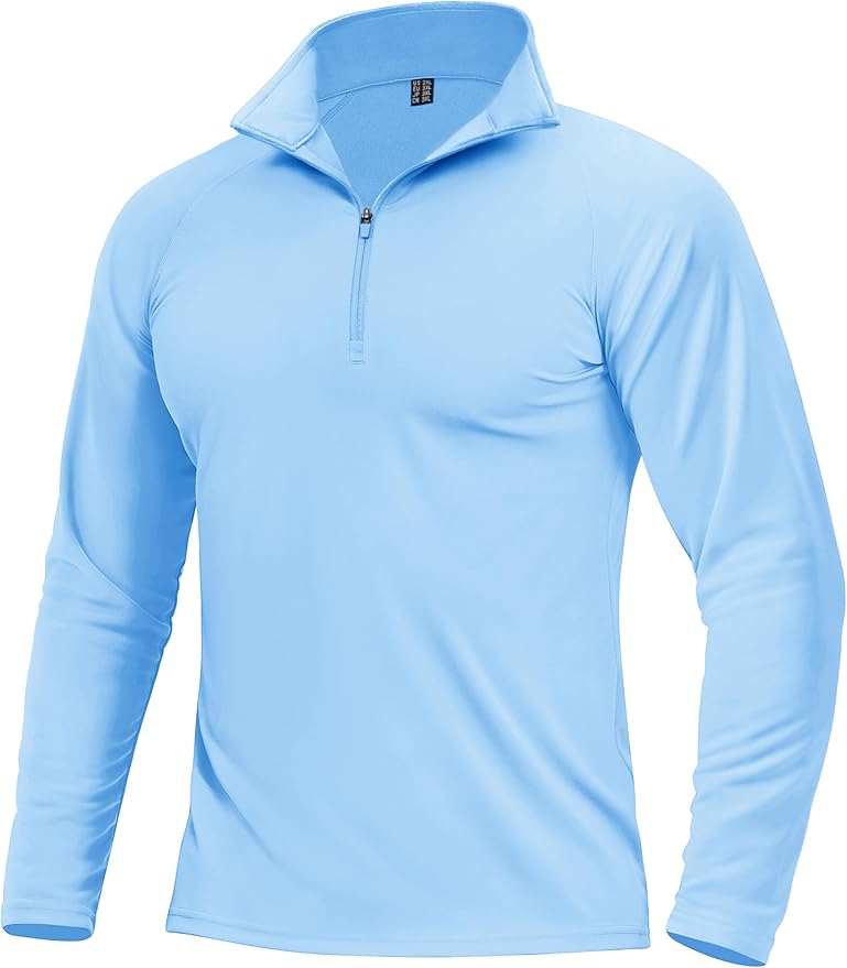 Boladeci Men's Quarter Zip Pullover Premium Fleece Lined Long Sleeve Golf Shirts Warm Hiking Shirts Lightweight Sweatshirts