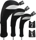Andux 3pcs/Set Golf 460cc Driver Wood Club Head Covers Long Neck with No. Tags