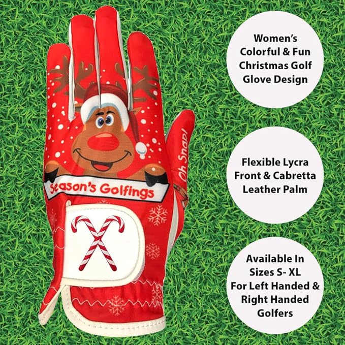 Giggle Golf Women's Golf Glove - Adjustable Strap, Left Hand Gloves for Women