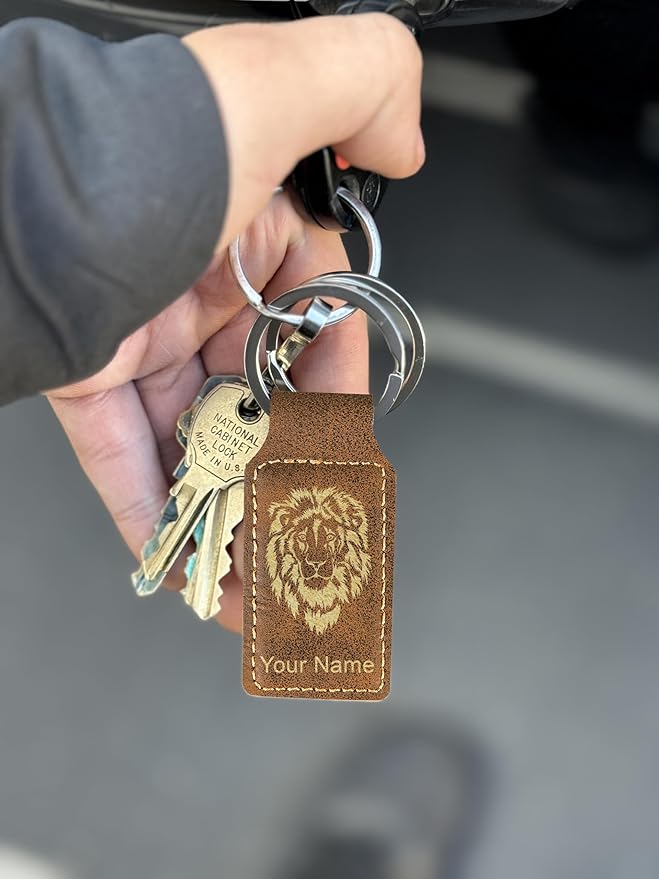LaserGram Rectangle Keychain, Golfer Golfing, Personalized Engraving Included