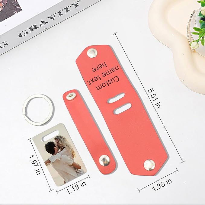 Custom Keychains with Picture Personalized Photo Logo Text Customized Key Chain for Boyfriend Dad Men Women Gifts