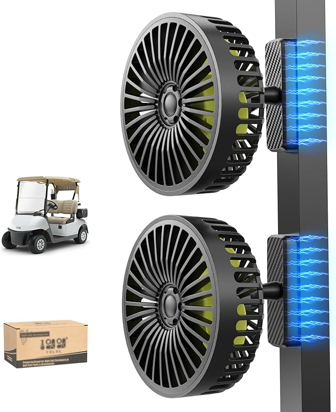 Universal Fan with Magnetic Bracket, 3 Speed Settings USB Powered Fan for Office Car Golf Cart with Magnetic Bracket (2 Sets)