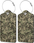 TSA Approved Luggage Tags for Suitcases Camouflage Army Military 2 Pack Funny Leather Carnival Cruise Airport Cute Travel Name Tags Golf Bag tag Ships Essentials Privacy Cover ID Label for Women Men