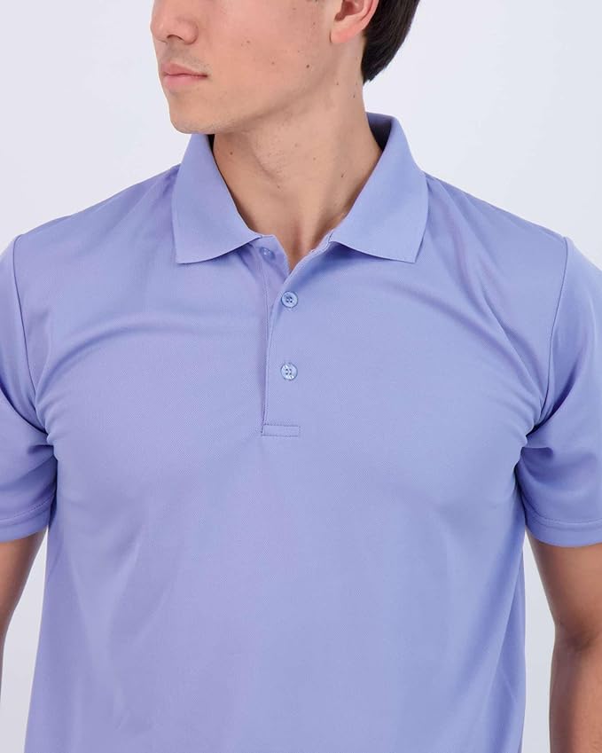Real Essentials 3 Pack: Men's Quick-Dry Short Sleeve Athletic Performance Polo Shirt (Available in Big & Tall)