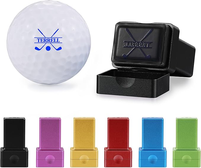 Custom Golf Ball Stamp Personalized Name Monogram Golf Ball Stamper Waterproof Golf Ball Marker Accessories Gifts for Men, Dad, Golfers