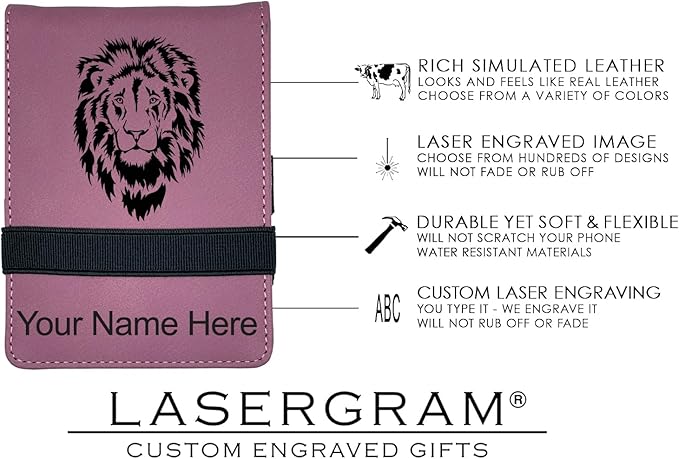 LaserGram Mini Padfolio with Notepad and Pen, Golfer Golfing, Personalized Engraving Included (Pink)