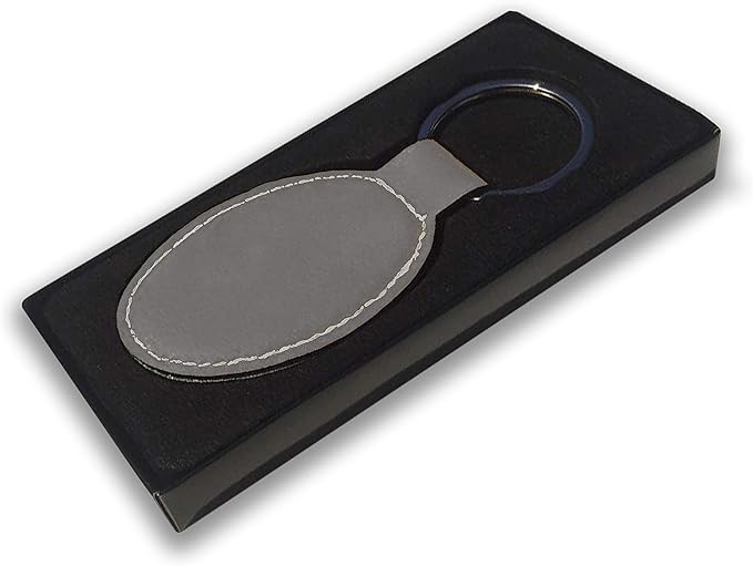 LaserGram Oval Keychain, Golfer Golfing, Personalized Engraving Included (Gray)