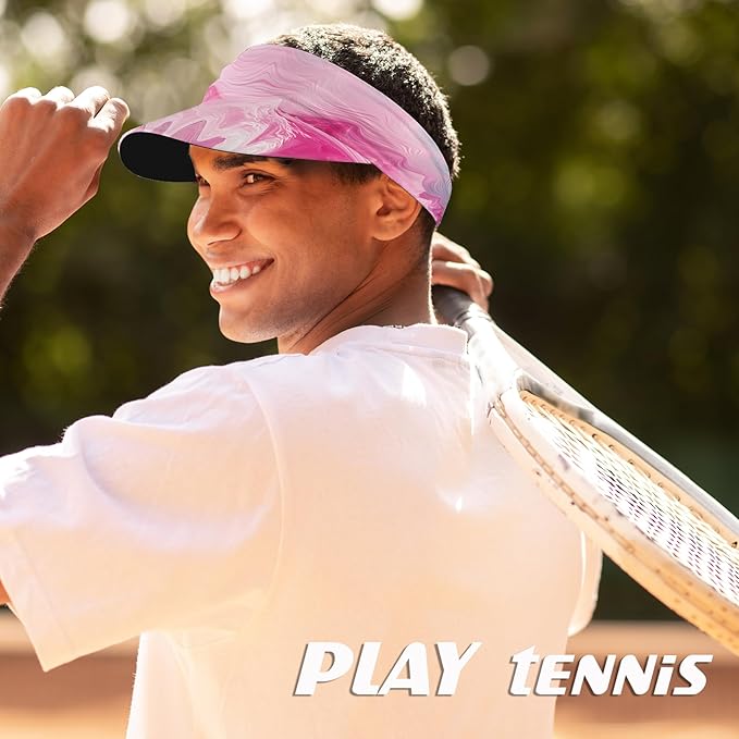 Sun Visor Hat Men Women for Sun Protection Running Fishing Tennis Golf Pink