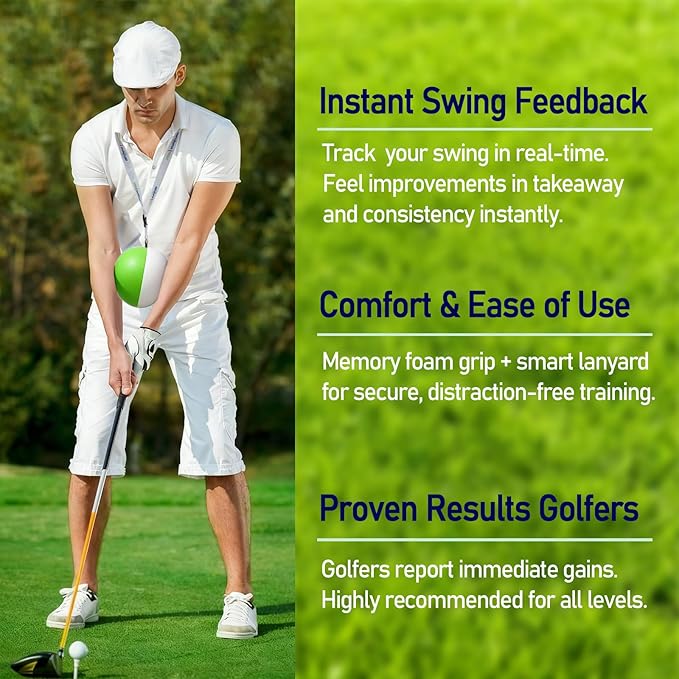 Compression Golf Swing Trainer Ball – Master Forearm Connection & Impact Position | Fix Chicken Wing Slicing & Scooping | Enhance Tempo, Lag & Pure Ball Striking | Soft Memory Foam Golf Training Tool