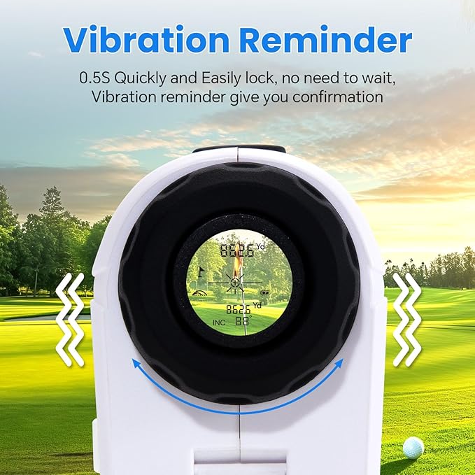 1200Yards Range Finder Golf with Slope, 7X Magnification Range Finder, Lightweight Portable Rechargeable Rangefinder, Flag Lock Vibration, Switch for Legal, Range Finders for Hunt/Golf Accessory