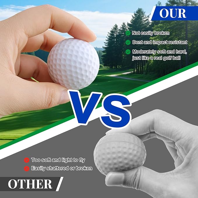 40 Pack Foam Golf Practice Balls - Realistic Feel and Limited Flight Training Balls for Indoor or Outdoor