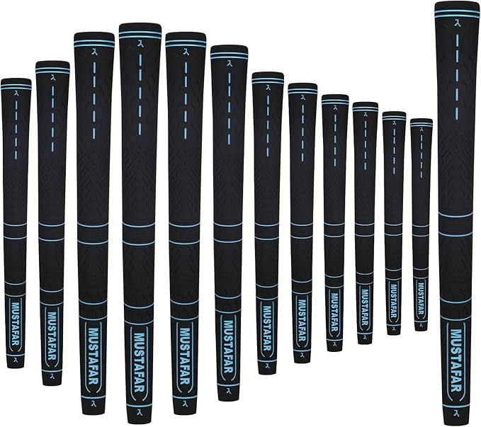 MUSTAFAR Premium Rubber Midsize Golf Grips 13 Pack -Enhanced Traction and Comfortable,Durable Golf Club Grips 4 colors Available