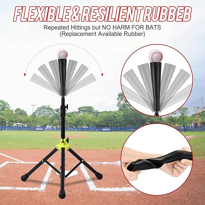 Baseball and Softball Training Betting Tee, Batting Tee, Adjustable Height from 26 to 39 inches, Tee for Youth and Adults, Hitting Training Exercises,with Carrying Bag