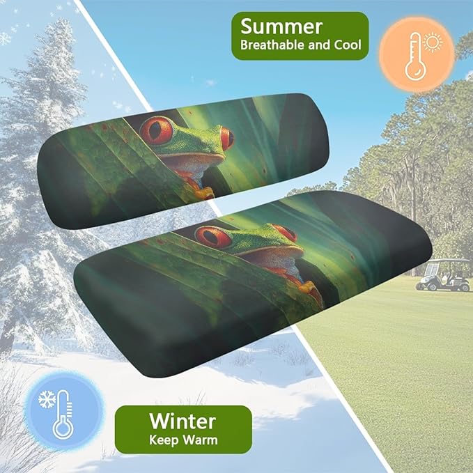 Fashion Print Golf Cart Seat Covers 2 Passenger Golf Cart Backrest Cover Golf Cart Seat Towel Gift for Friends