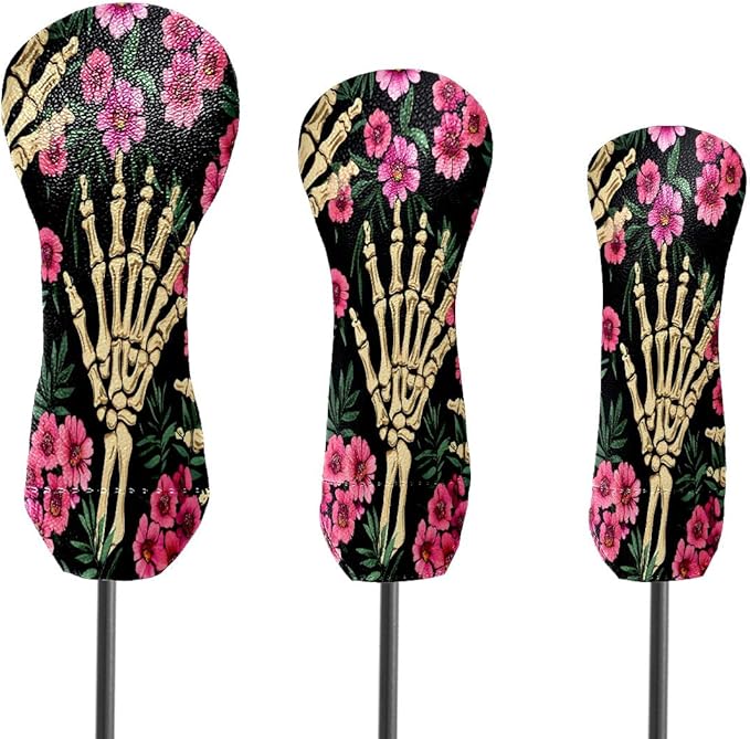 Funny Butterfly Colorful Golf Head Covers for Driver, Fairway, Hybrid & 3 Wood Premium PU Leather with Soft Velvet Lining Waterproof & Scratch-Resistant Unique Golf Gift for Men & Women