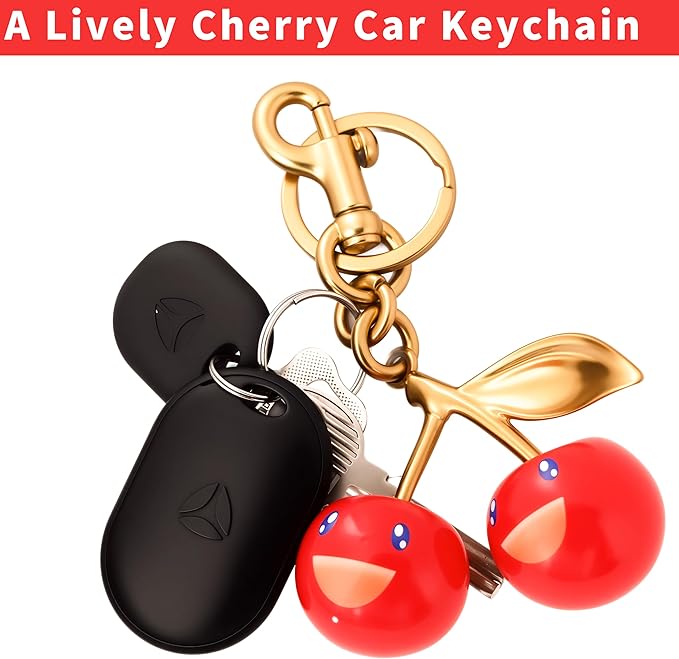 Cherry Bag Charm Purse Handbag Charm Cherry Car Accessories KeyChain Gift for Women Mothers Day Christmas Valentine